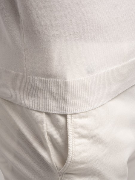Maglia uomo stile polo a mezza manica realizzata in puro cotone lavorato a maglia bicolore