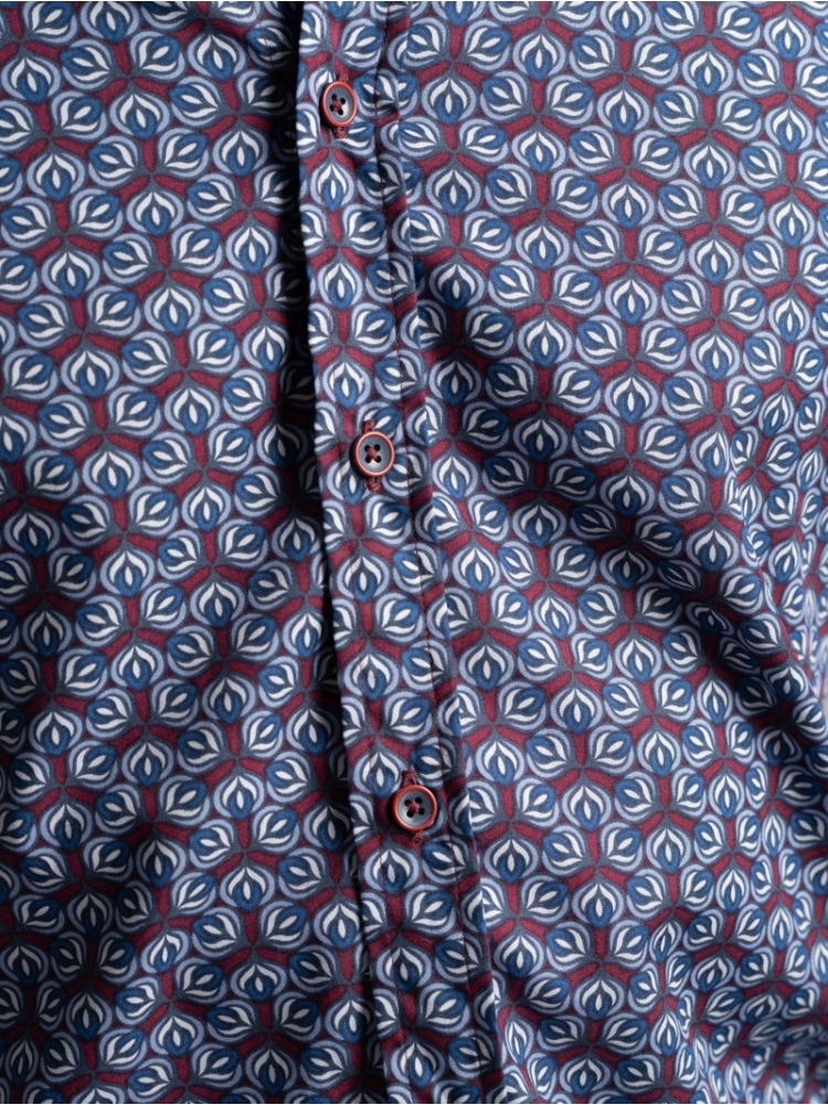Camisa de hombre con tejido de popelina de estampado geométrico abstracto