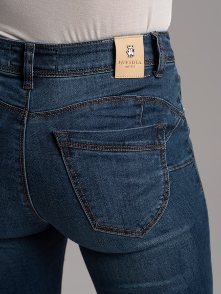 Jeans Donna stretch con spacco sul fondo