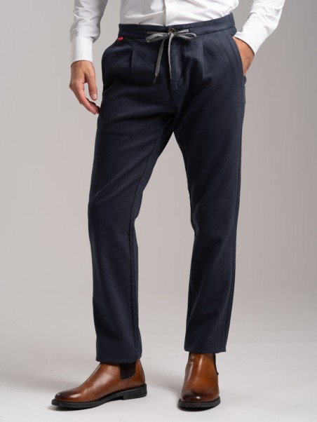 Pantaloni Uomo Coulisse in Gabardine