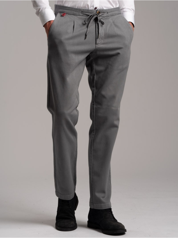 Pantaloni Uomo Coulisse in Gabardine