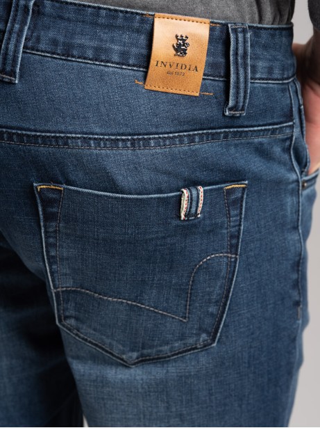 Vaqueros elásticos de 5 bolsillos para hombre denim medio