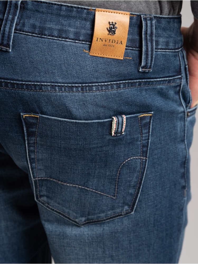 Vaqueros elásticos de 5 bolsillos para hombre denim medio