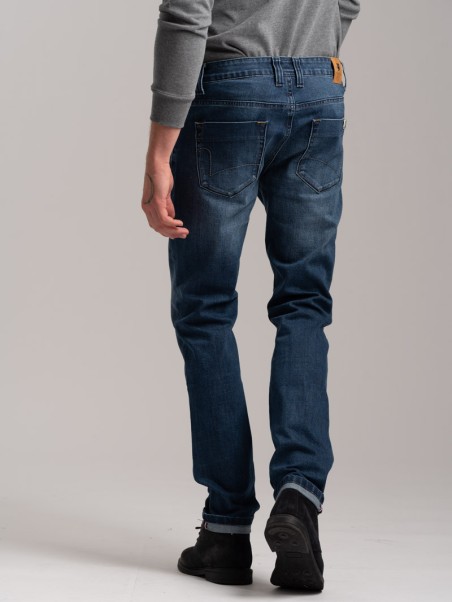 Vaqueros elásticos de 5 bolsillos para hombre denim medio