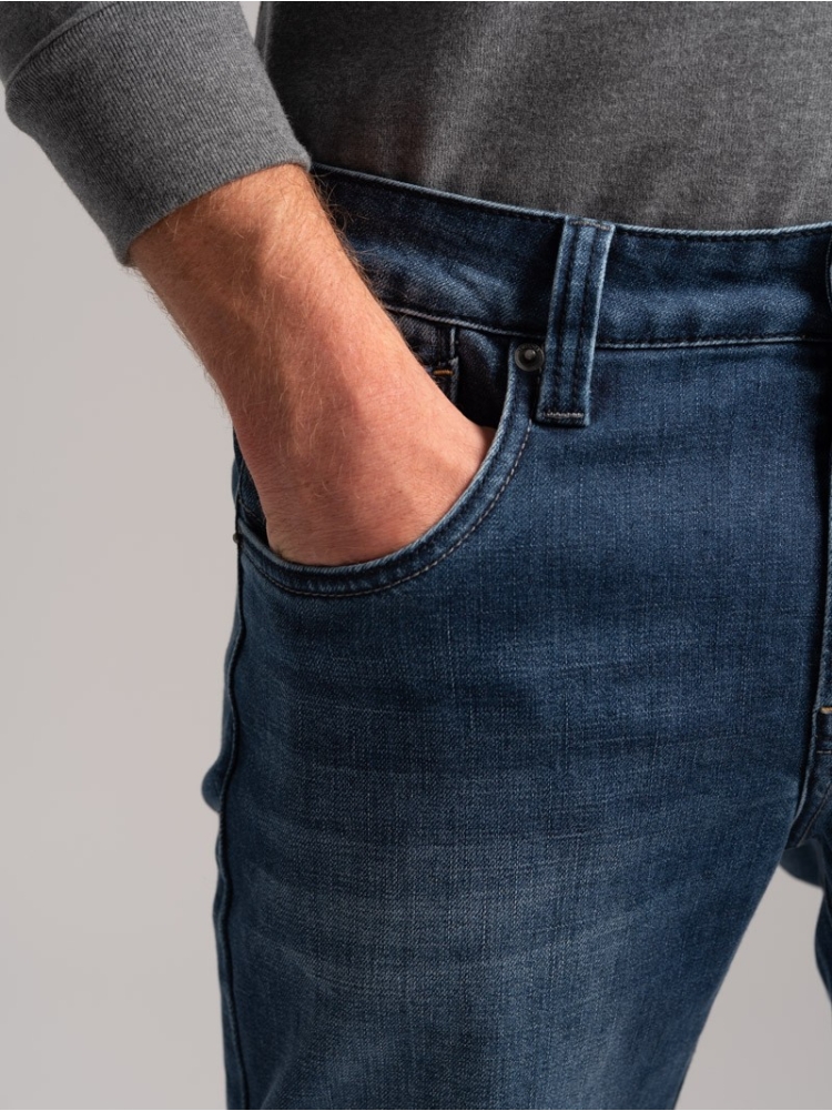 Vaqueros elásticos de 5 bolsillos para hombre denim medio