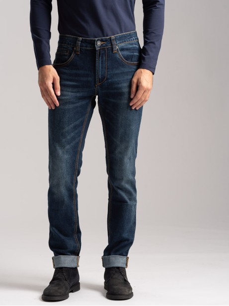 Vaqueros de 5 bolsillos para hombre, lavado oscuro