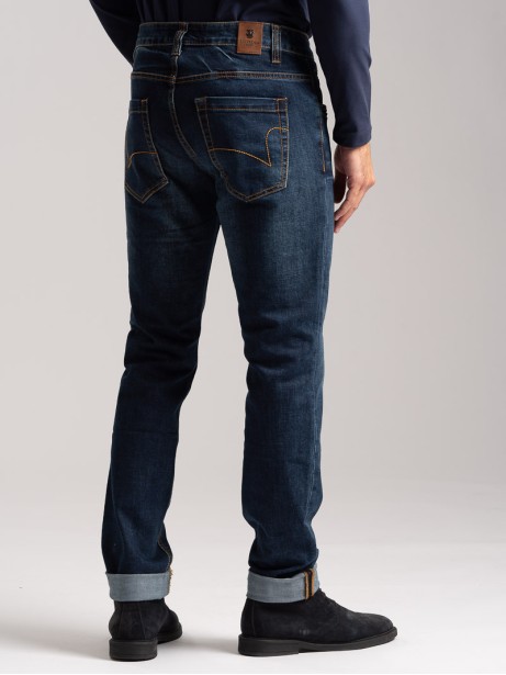 Vaqueros de 5 bolsillos para hombre, lavado oscuro 2
