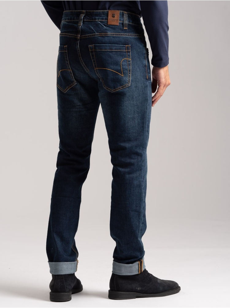 Vaqueros de 5 bolsillos para hombre, lavado oscuro