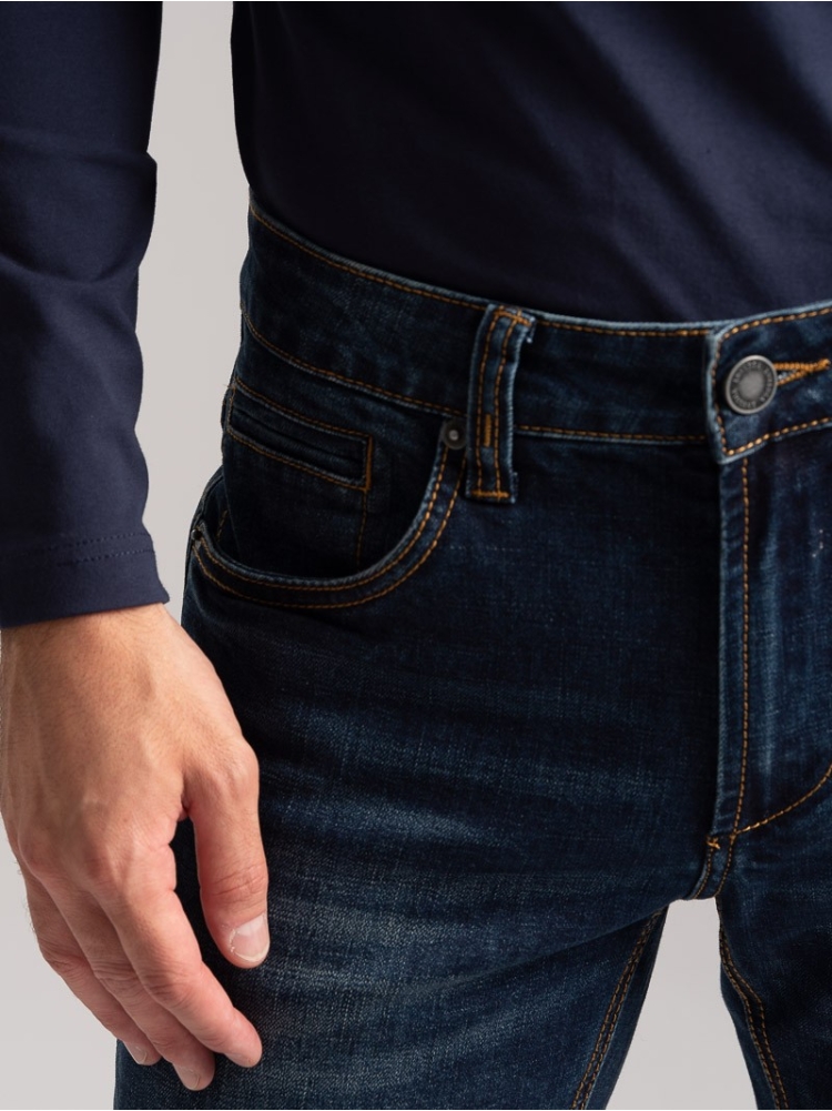 Vaqueros de 5 bolsillos para hombre, lavado oscuro