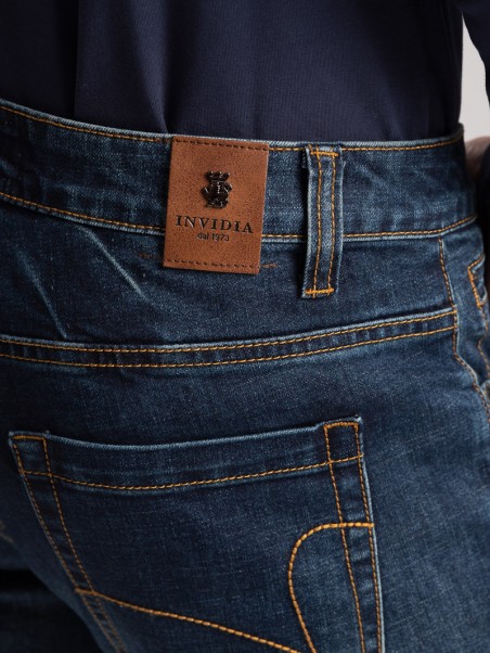 Vaqueros de 5 bolsillos para hombre, lavado oscuro
