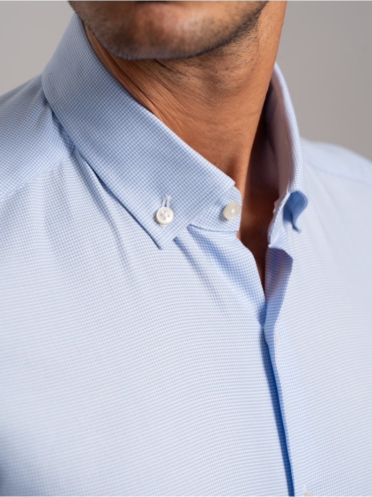 Camisa de caballero de microtejido con diseño bicolor