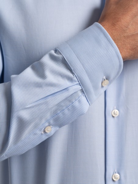 Camisa de caballero de microtejido con diseño bicolor