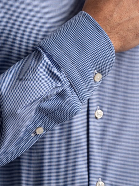 Camisa de caballero de microtejido con diseño bicolor