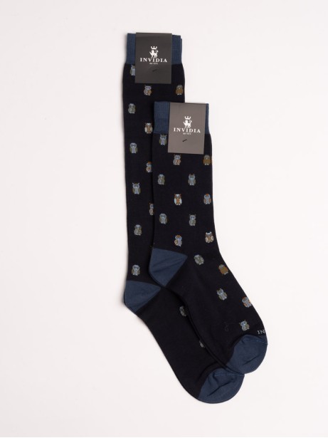 Calcetines lisos de hombre con inserciones de búho