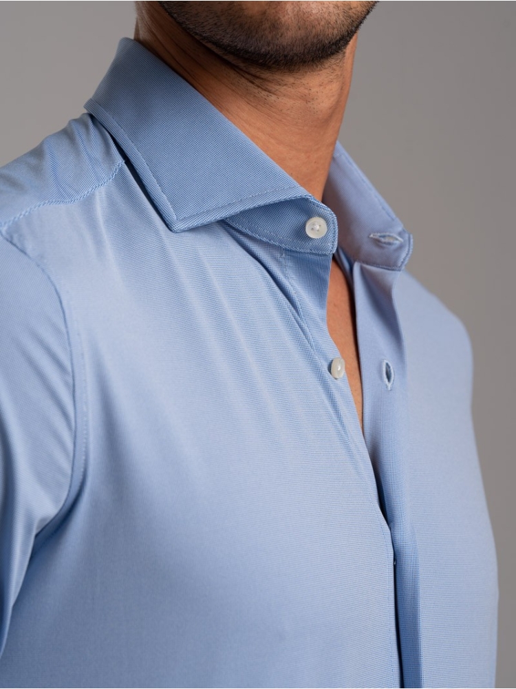 Camicia uomo TECNO no stiro tinta unita puntinato bicolor