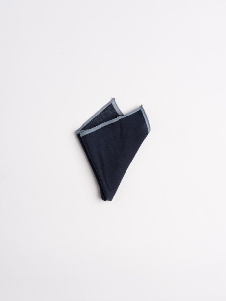 Bolso de mano de lana melange lisa con borde en contraste