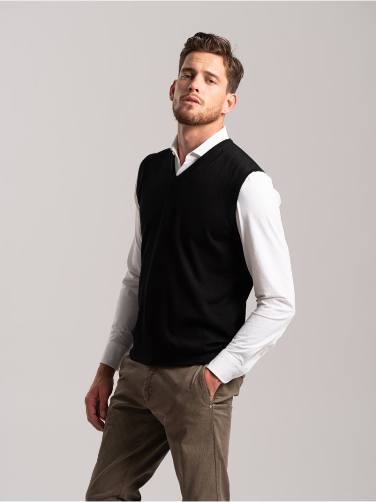 Gilet uomo smanicato lana merino