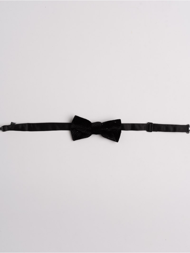 Papillon de terciopelo liso con inserciones de lúrex