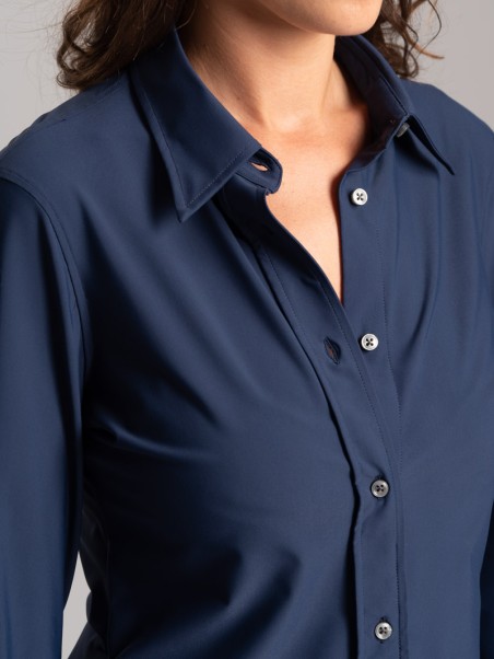 Camicia donna tinta unita in tessuto Tecno