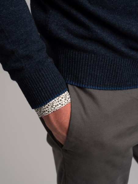 Jersey de cachemira con media cremallera para hombre