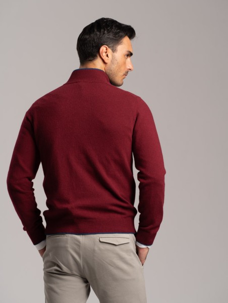 Jersey de cachemira con media cremallera para hombre