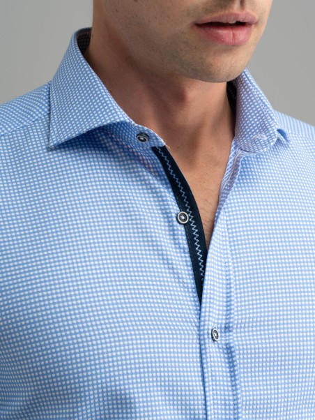 Camicia uomo armaturata collo semi francese