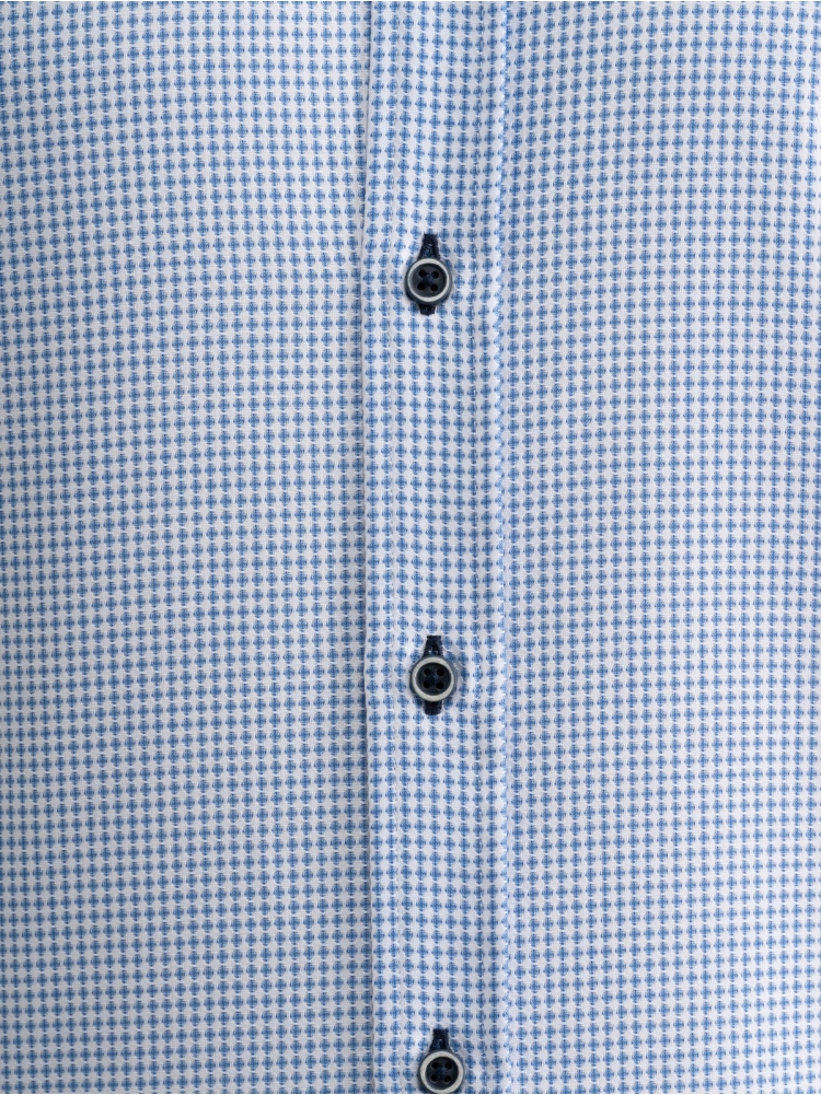 Camicia uomo armaturata azzurra collo semi francese