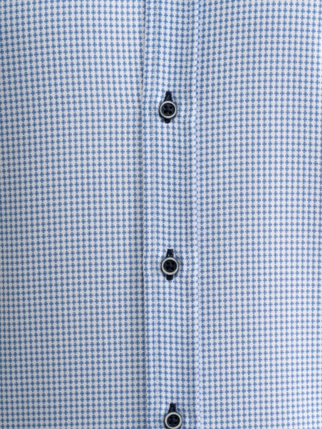 Camicia uomo armaturata azzurra collo semi francese