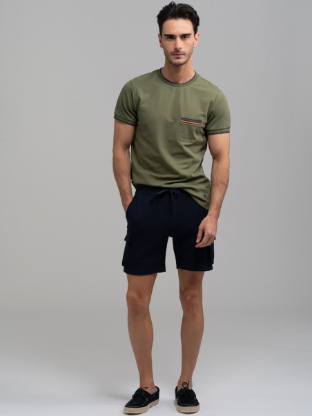 T-shirt uomo in cotone stretch con taschino