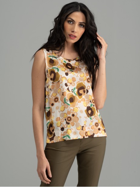 Camisa estampada sin mangas para mujer 2