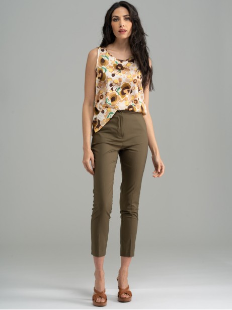 Pantalones pitillo de mujer verde militar