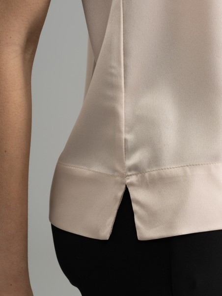 Camisa lisa sin mangas para mujer