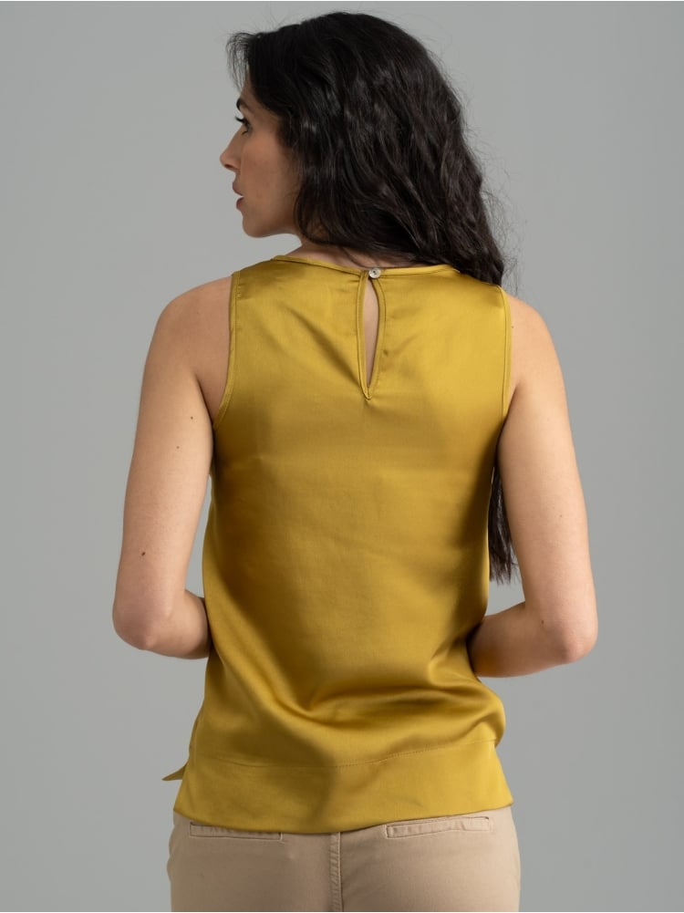 Camisa lisa sin mangas para mujer