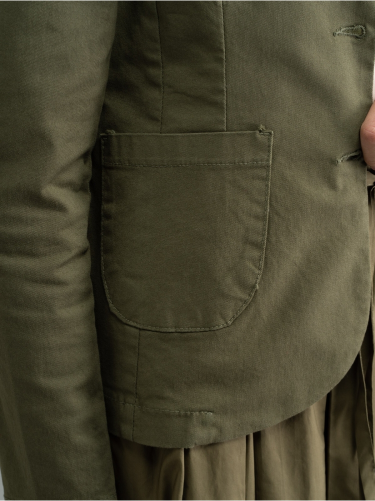 Chaqueta de mujer de algodón elástico verde militar