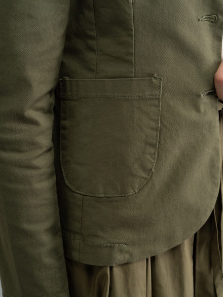Chaqueta de mujer de algodón elástico verde militar