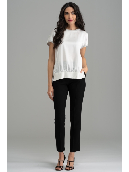 Camisa de mujer de manga baja con doble tejido