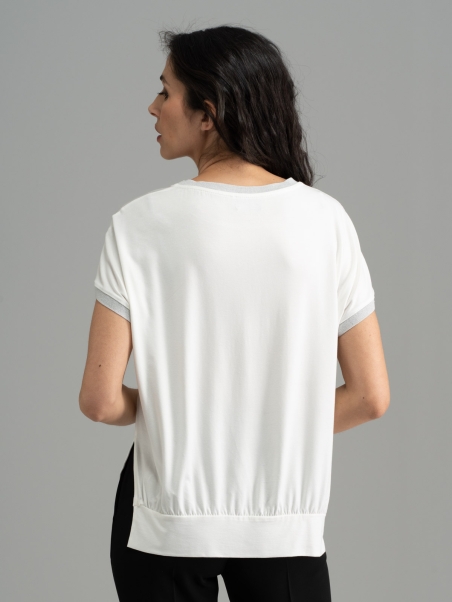 Camisa de mujer de manga baja con doble tejido