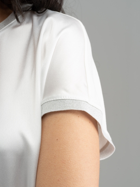 Camisa de mujer de manga baja con doble tejido