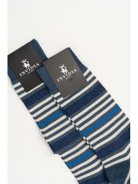 Calcetines de hombre a rayas azules y aviación