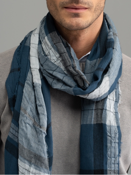 Bufanda monocromática de hombre con estampado de madrás 2