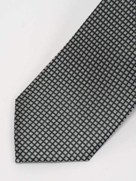 Corbata de hombre a cuadros grises