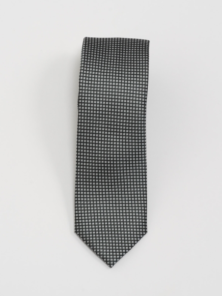 Corbata de hombre a cuadros grises