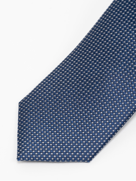 Corbata azul de caballero con microdiseño