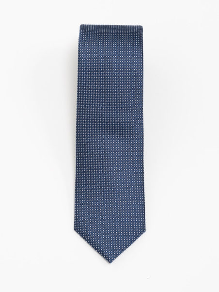 Corbata azul de caballero con microdiseño