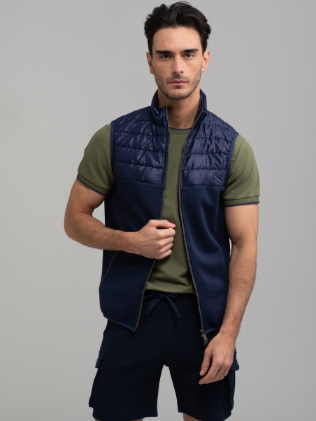 Gilet uomo in tessuto tecnico Scuba e Nylon