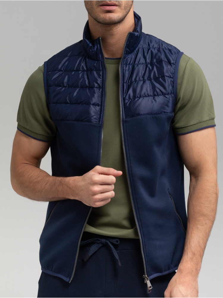 Gilet uomo in tessuto tecnico Scuba e Nylon