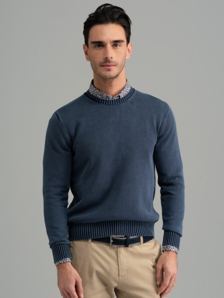 Jersey de cuello redondo para hombre Old