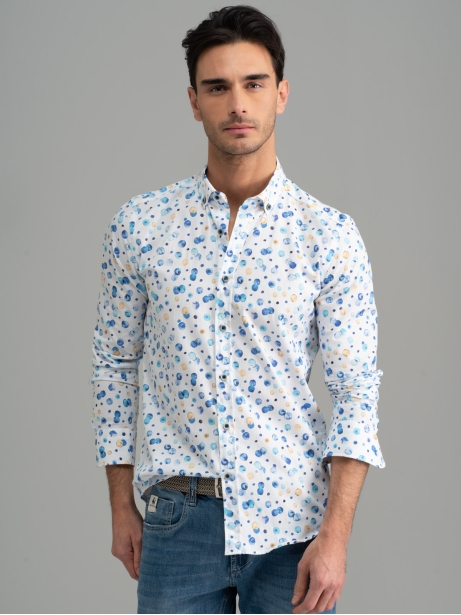 Camicia uomo macro pois collo button down 2