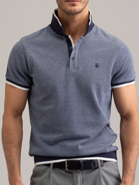 Polo uomo mezza manica 4 fili effetto maglia