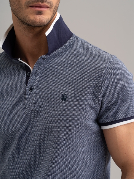 Polo uomo mezza manica 4 fili effetto maglia